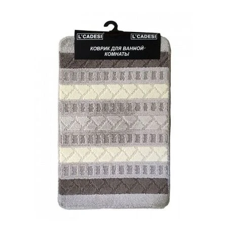 Коврик в ванную 50*80см полипропилен/латекс Marathon Geo Box серый/шоколад