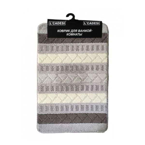 Коврик в ванную 50*80см полипропилен/латекс Marathon Geo Box серый/шоколад