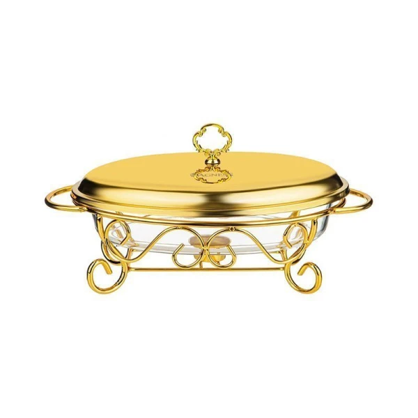 Мармит 2,4л стекло на мет.подставке Gold (6)