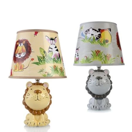 Светильник детский с абажуром Львенок 32см керамика Е14 KW01739 ( 24)