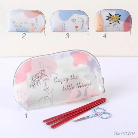 Набор маникюрный 3пр (косметичка, ножницы, пилка для ногтей) 18*11*7см GMN-110 (100/1200