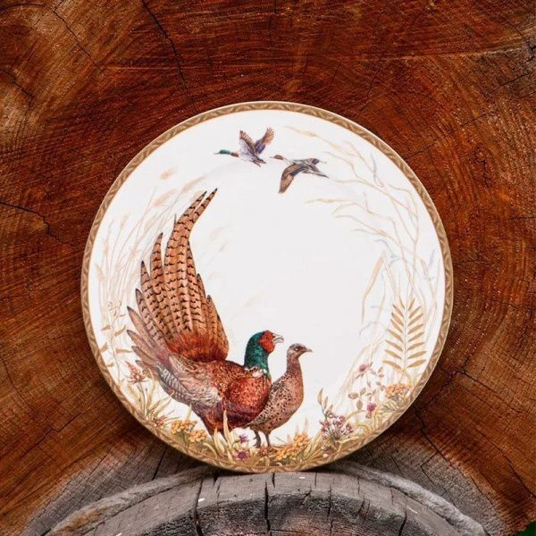 Тарелка мелкая 20,5см фарфор ОХОТА десертная (24)