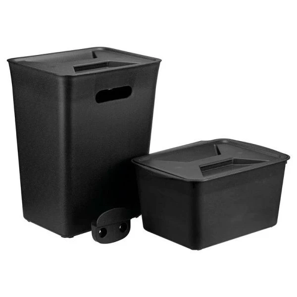 Набор контейнеров для раздельного сбора мусора 6л/12л пластик черный (6) Набор контейнеров для раздельного сбора мусора 6л/12л пластик черный (6)