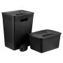Набор контейнеров для раздельного сбора мусора 6л/12л пластик черный (6) Набор контейнеров для раздельного сбора мусора 6л/12л пластик черный (6)