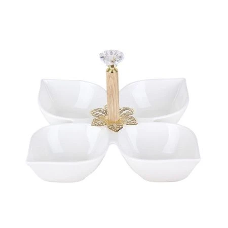 Менажница 4 секции 19см фарфор ZD20228 (36) Менажница 4 секции 19см фарфор ZD20228 (36)