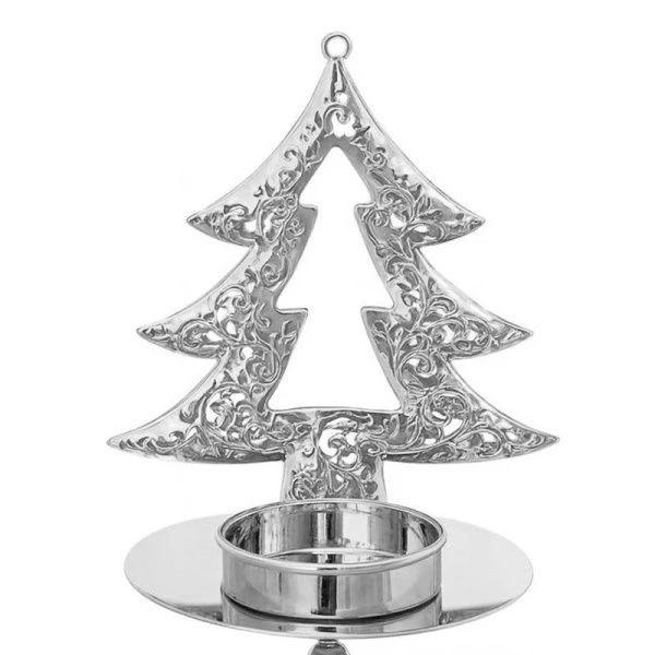 Подсвечник новогодний ЕЛКА 11*10*8см металл серебро LF-DA293ST/JC-16321 (288)