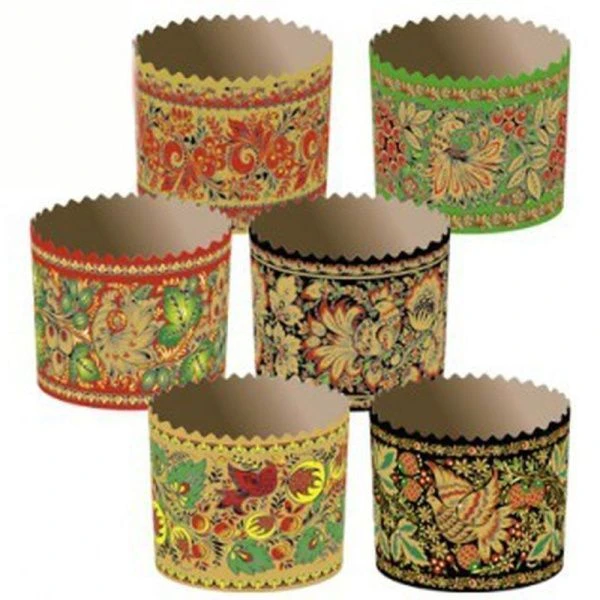 Форма для кулича 7*6см 0,1л бумажная ХОХЛОМА (1/2000)