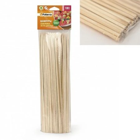 Шпажки для шашлыка 40см 100шт бамбук d3мм PATERRA (50)