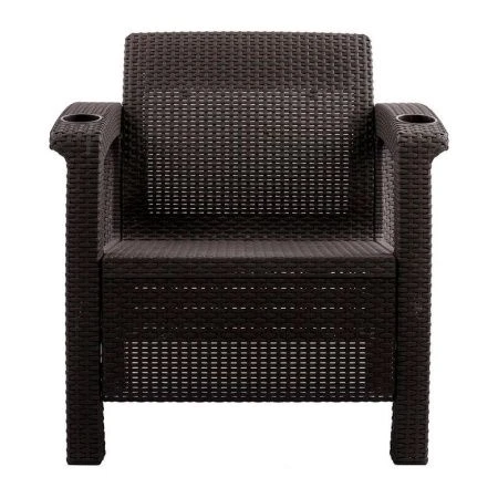 Кресло 73*70*79см пластик РОТАНГ-ПЛЮС мокко (1)