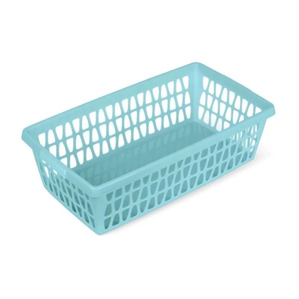 Корзина 25*14*7см пластик ВЕЛЕТТА бирюзовая прямоугольная С712БИР (38)