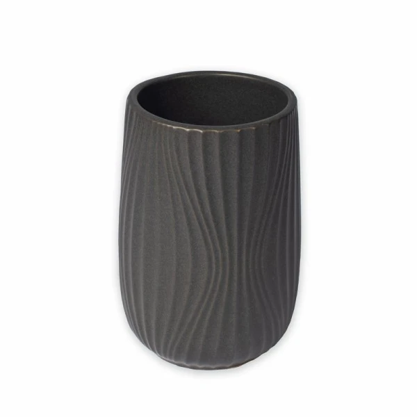 Стакан для зубных щёток 6*6*9,5см керамика SOUL чёрный DR-78002 (10)