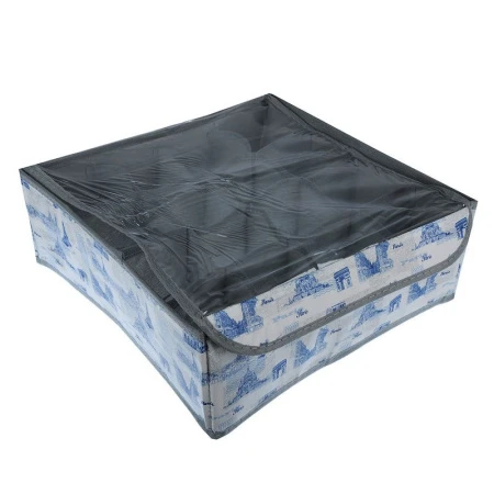 яяяКофр для хранения вещей 32*32*12см 16 секций Город (30)