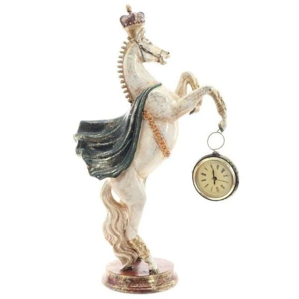 Фигурка Лошадь с часами D5см (LR44x1) L22 W11 H39,5 см