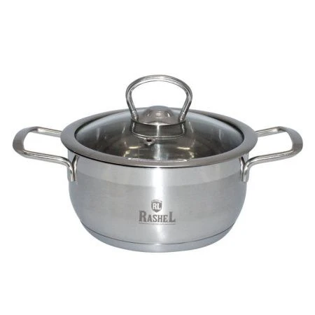 Кастрюля 1,5л нерж.сталь ГРЕТТА со стекл.крышкой 16*8см (8)