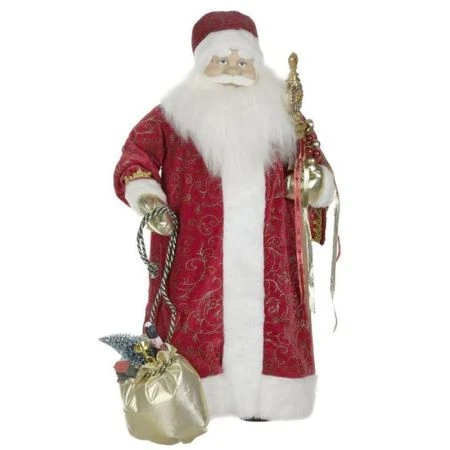 яяяФигурка новогодняя Дед Мороз текстиль/пластик 35*25*64см (2)