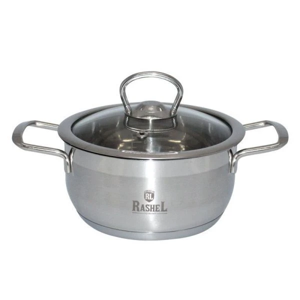 Кастрюля 1,5л нерж.сталь ГРЕТТА со стекл.крышкой 16*8см (8)