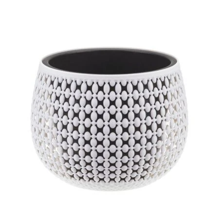 Кашпо 1,5л d175мм пластик ПИРУЛА Белый с вставкой (5)