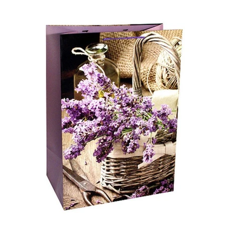 Пакет бумажный 40*55*24см Корзинка лаванды 26/146 (12/144)