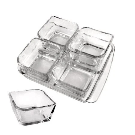 Менажница 4 секции 16*14*4,5см 100мл*4шт стекло Baroque подар.уп. PD1312GCL (12)