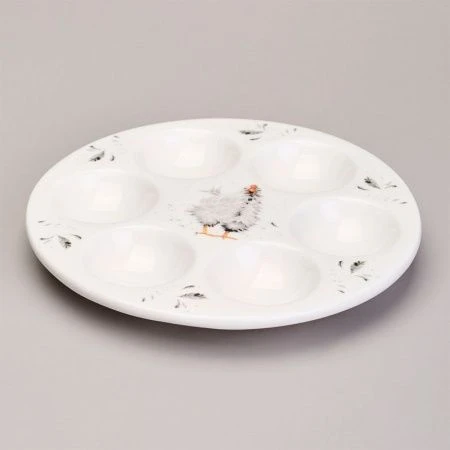 Блюдо на 6 яиц 18*18*2,5см керамика FUNNY HENS (36)