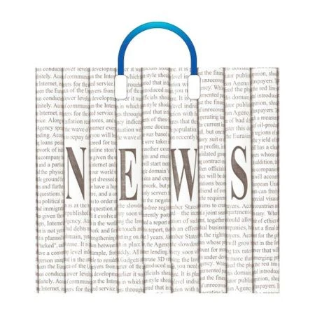 Пакет с пластиковой ручкой 40*36+4см полиэтилен Новости (10/150)