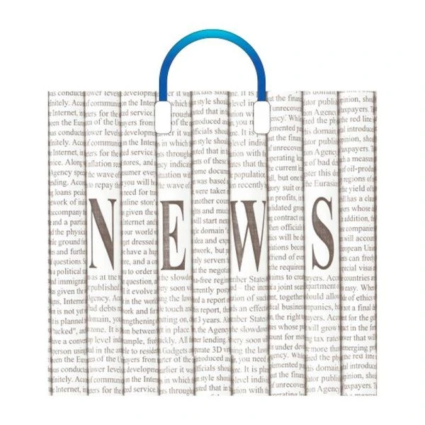 Пакет с пластиковой ручкой 40*36+4см полиэтилен Новости (10/150)