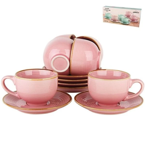 Кофейный набор 12пр керамика РОЗОВЫЕ МЕЧТЫ  на 6 персон 145мл 74690012 подар.уп (1/6)