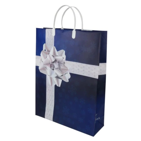 Пакет с пластиковой ручкой 32*42*10см Бант-звездочка 03-167 (20/200)