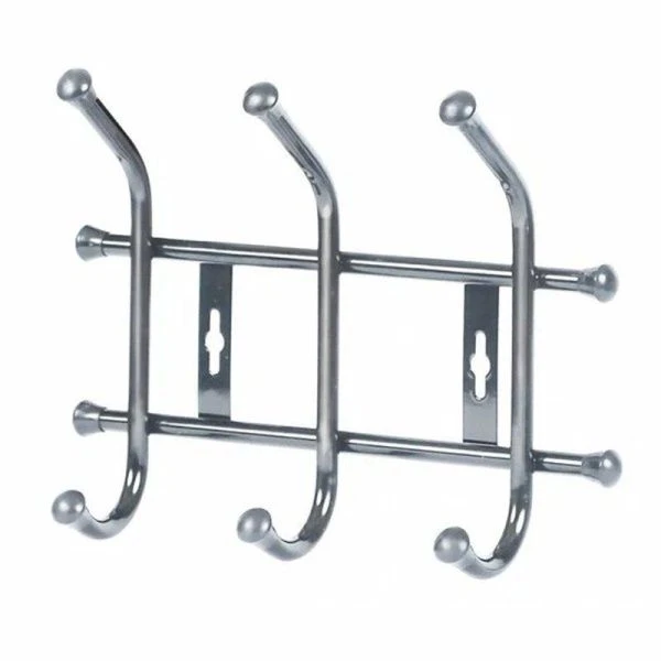 Вешалка 3 крючка настенная 260*190*80мм металл ВНТ3М серая матовая (5)