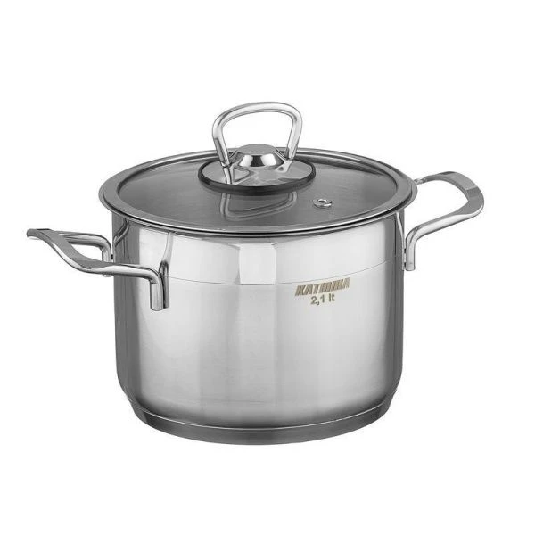 Кастрюля 2,1л нерж.сталь СОФИЯ стекл.крышка 16см арт.9920-200-0 (8)