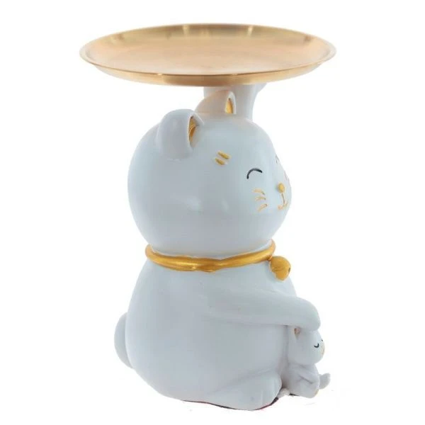 Подставка для мелочей Кошка с подносом 18*14,5*16,5см металл (6)