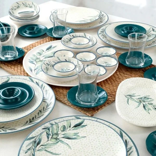 Тарелка мелкая 20см керамика OLIVE десертная DMD062 (12)