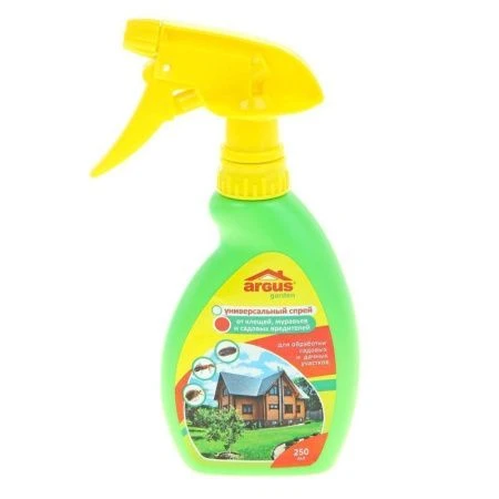 Спрей от клещей, муравьев, тли,мошки,плодожорки,белокрылки с пульверизатором 250мл ARGUS GARDEN (24)
