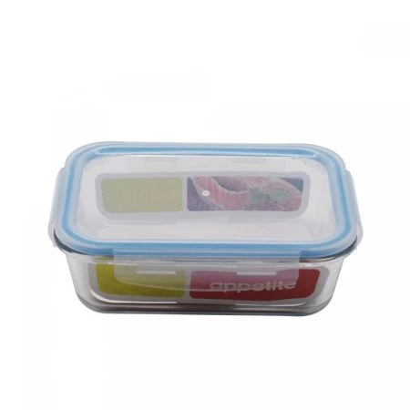 Контейнер пищевой 640мл стекло прямоугольный синий SL640RB (12)