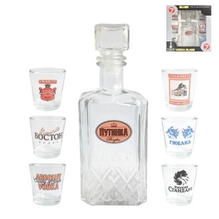 Набор 7пр (графин, стопки 6шт) стекло (6)