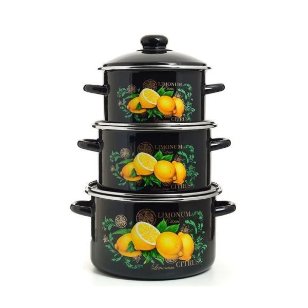 Набор кастрюль 3пр 2/3/4л эмаль ЦИТРУС (1)