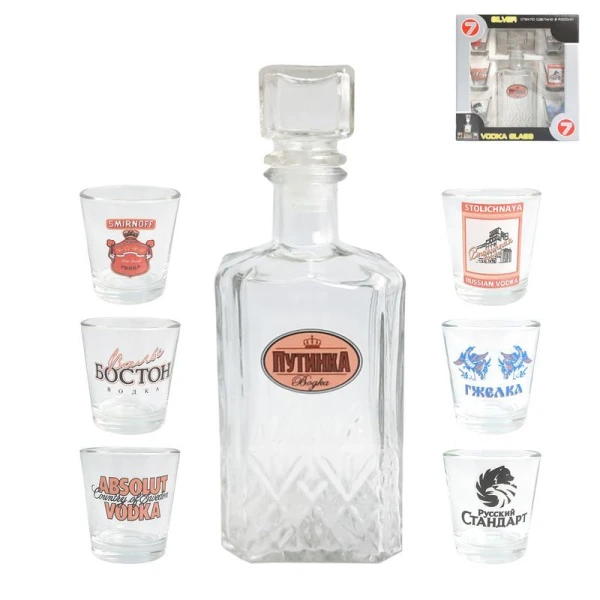 Набор 7пр (графин, стопки 6шт) стекло (6)