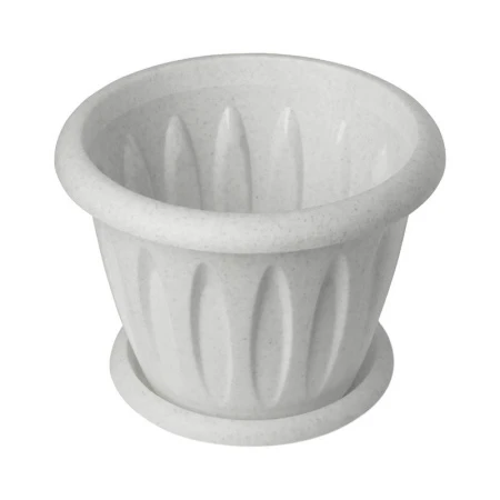 Горшок цветочный 10,4л d32см пластик ФЕЛИЦИЯ мрамор с поддоном С106М (8)