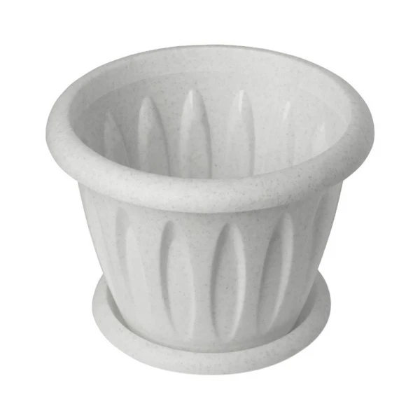 Горшок цветочный 10,4л d32см пластик ФЕЛИЦИЯ мрамор с поддоном С106М (8)