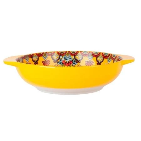 Салатник 24,5*20,5*6см фарфор Arabesque желтый с ручками (24) Салатник 24,5*20,5*6см фарфор Arabesque желтый с ручками (24)