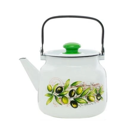 Чайник 3,5л эмаль ОЛИВЫ ТОСКАНЫ (4)