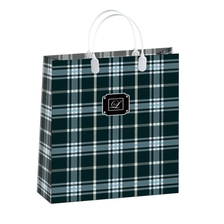 Пакет с пластиковой ручкой полиэтилен 32*40*10см Кельский принт на темном  22-139 (20/200)