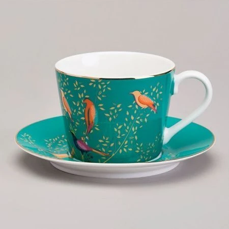 Чайный набор 2пр фарфор Golden Birds на 1 персону 220мл (18)