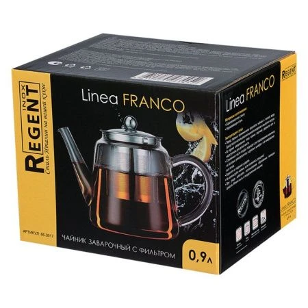 Чайник заварочный 900мл стекло Franco c фильтром 66-3017 (24)