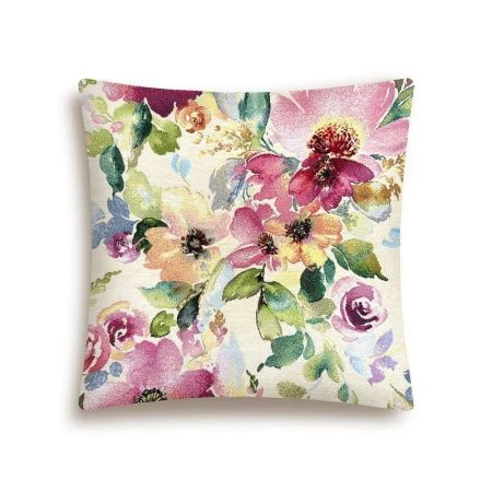 Наволочка декоративная 45*45см гобелен АКВАРЕЛЬ АНЕМОНЫ на бежевом