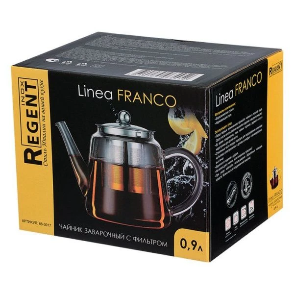 Чайник заварочный 900мл стекло Franco c фильтром 66-3017 (24)