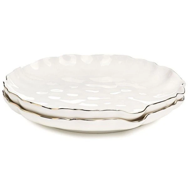 Тарелки мелкие набор 2шт 20*3см фарфор Charm с золотой отводкой десертные (12)