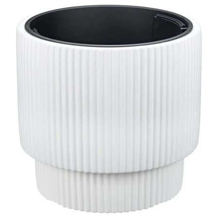 Кашпо 40л пластик СТРИП со вставкой Белый (1)