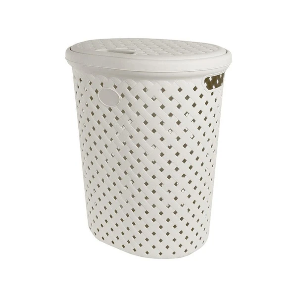 Корзина для белья 42л 415*330*510мм пластик Rattan молочный туман (5) Корзина для белья 42л 415*330*510мм пластик Rattan молочный туман (5)