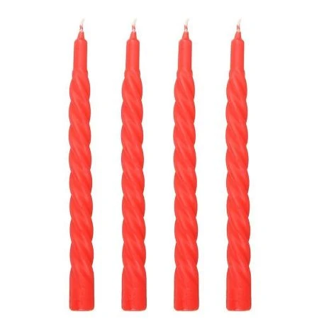 Набор свечей парафин 4шт. винтовые БАРОККО-1 лососевый (35)